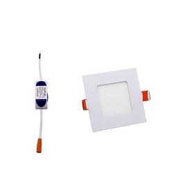 Foco LED empotrable 6W Slim cuadrado 117mm Switch 3000-4200-6400k F.I.104-112mm