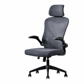 Sedia Grigia Ergonomica da Ufficio con Altezza Regolabile Braccioli Pieghevoli