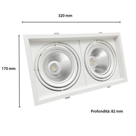 AR111 Verstellbarer Spotthalter 40W 2x20W komplett mit 2 LED-Strahlern
