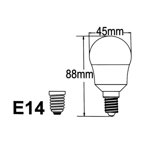 Lampadina a Led E14 8w miniglobo G45 220v attacco piccolo LE14-5-8W