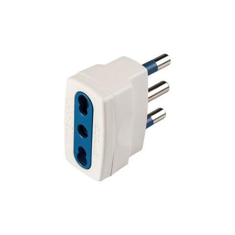 Adattatore Semplice Con Spina 2p T Presa Bipasso 10 16A