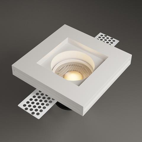 Portafaretto in gesso a scomparsa quadrato lato 10cm GU10 Fi-GESSO-14