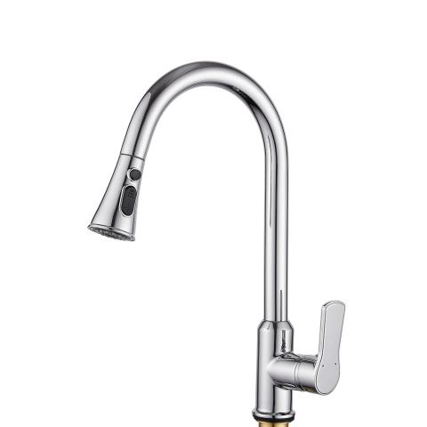 Miscelatore Cromato girevole doccia estraibile per lavello Cucina T006-6