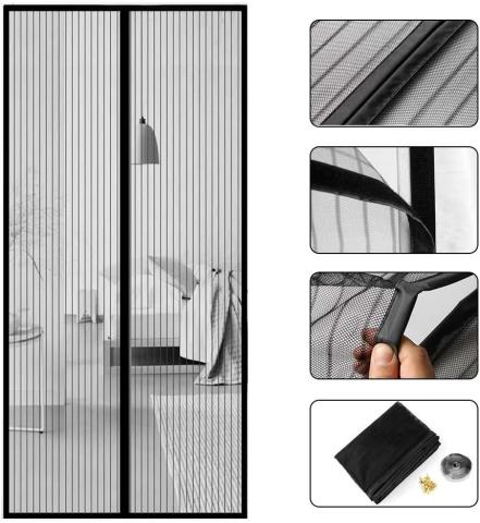 Zanzariera Magnetica Misure varie Porta Finestra AntiInsetti Chiusura Auto nero