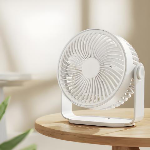 Wiederaufladbarer, leiser Tischventilator mit Nachtlicht