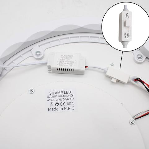 Plafoniera a Soffitto LED 72W Rotonda Cerchio Cosmo Switch 3000k-4200k-6400k