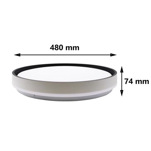 Plafoniera LED a Soffitto 80W Rotonda Bordo Nero Switch 3000k-4200k-6400k