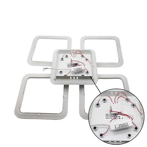 Lampadario Plafoniera 62W LED Moderna a Quattro Moduli Quadrati 4200K V635