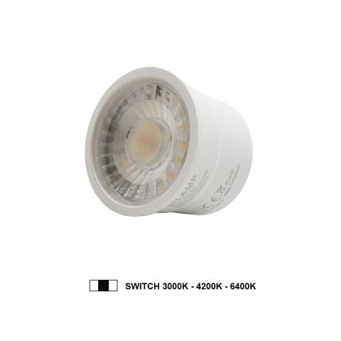Faretto LED 9W 220v Rotondo Bianco Switch Adatto a Tutte le Ghiere GU10