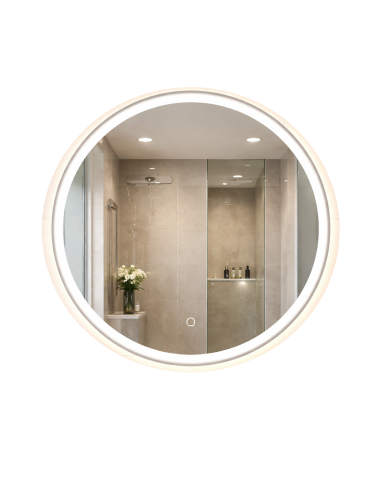 Specchio Rotondo luminoso LED 15W accensione Touch Diametro 58cm Dimmerabile