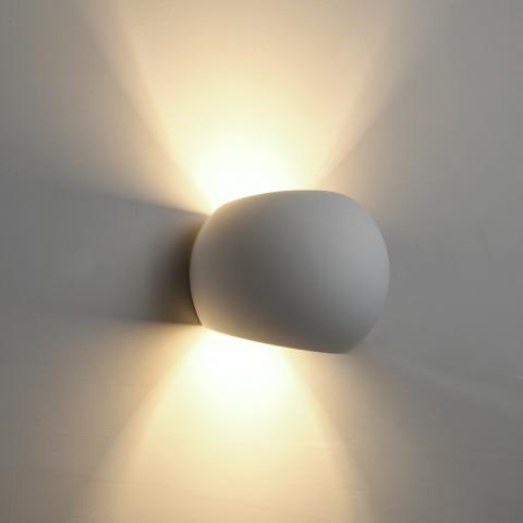 Applique da Parete in GESSO Bianco Doppia Luce attacco G9 LAMPADINA NON INCLUSA