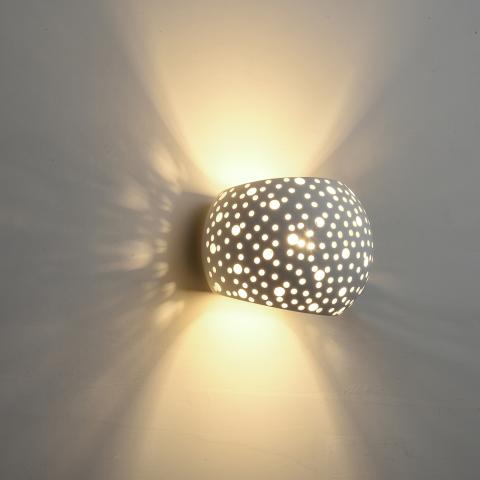 Applique da Parete GESSO Traforata Doppia Luce attacco G9 LAMPADINA NON INCLUSA