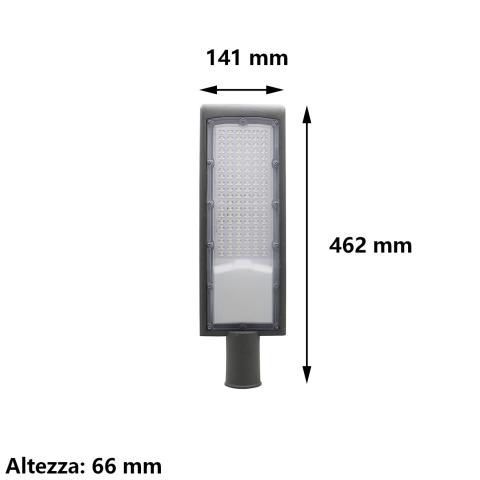 Lampione Stradale LED 100W SMD da palo in Alluminio Per Esterni IP65 Luce Fredda