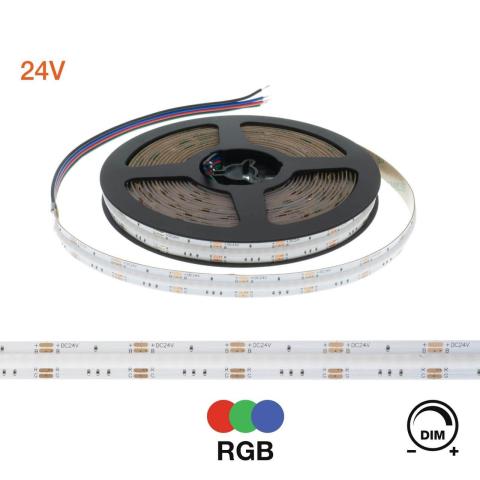 Striscia LED RGB cambiacolore 5m smd5050 12V DC 30W IP44 S24-RGB-12V