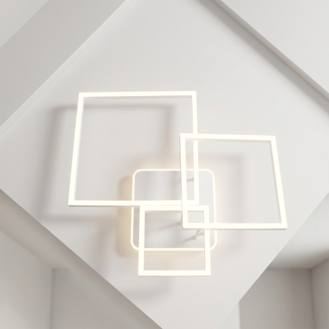 Lampadario Plafoniera Quadrata 70W LED Moderna Design Switch V640