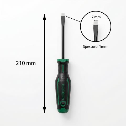 Cacciavite a Taglio Professionale 6x100 mm Punta Piatta in Acciaio Ergonomico