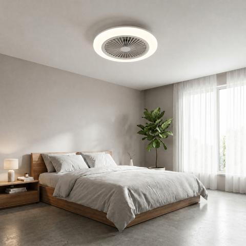 Plafoniera 60W LED con Ventilatore da Soffitto Dimmerabile con Telecomando