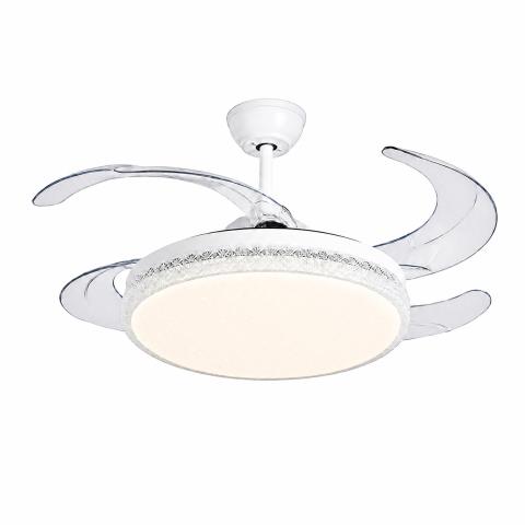 VENTILATORE DA SOFFITTO LED INTEGRATO EFFETTO STELLATO 80W CON TELECOMANDO