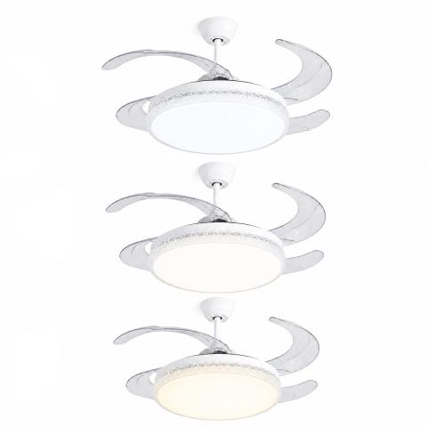 VENTILATORE DA SOFFITTO LED INTEGRATO EFFETTO STELLATO 80W CON TELECOMANDO