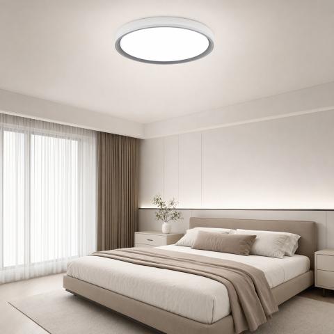 Plafoniera LED a Soffitto 80W Rotonda Bordo Grigio Switch 3000k-4200k-6400k