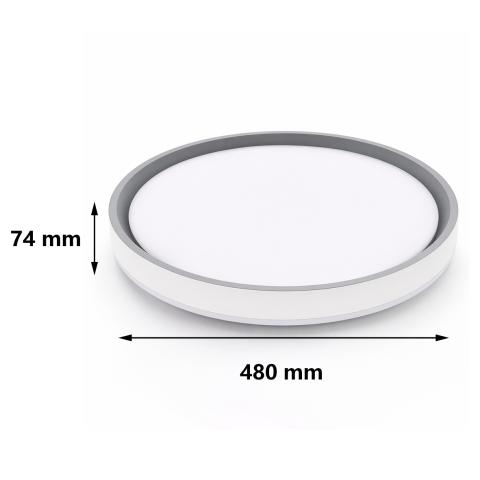Plafoniera LED a Soffitto 80W Rotonda Bordo Grigio Switch 3000k-4200k-6400k