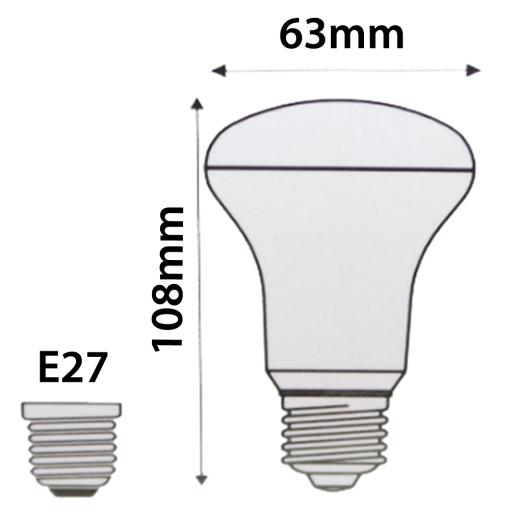Lampadina led R63 8W E27 Silamp Spot lampadina a funghetto
