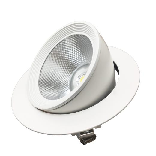 Faro LED COB 40W a incasso rotondo Orientabile 220v F.I.180-185mm