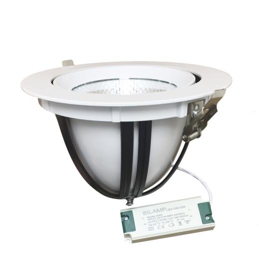 Faro LED COB 30W a incasso rotondo Orientabile 220v F.I.180-185mm