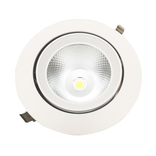 Faro LED COB 40W a incasso rotondo Orientabile 220v F.I.180-185mm