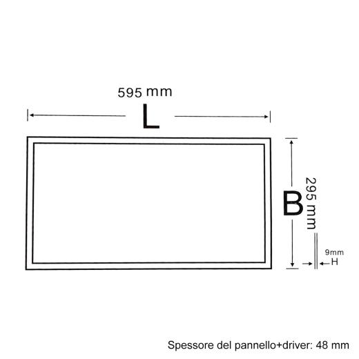 Due Pannelli led 60x30cm 36W 220v bordo Bianco 2,3cm driver incluso M6 2pz