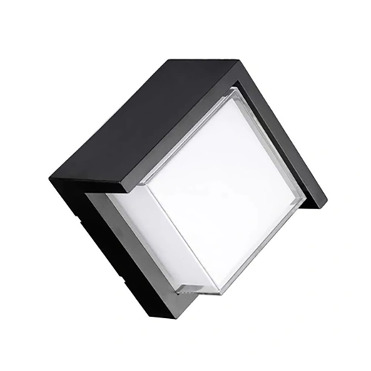 Lampada Applique LED 15w Nera Quadrata IP65 da Esterno Switch 3000k-4200k-6400k