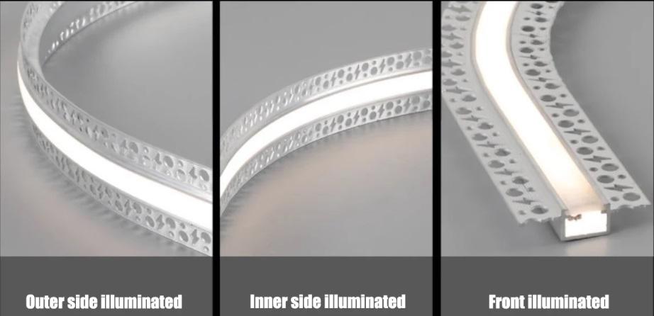 Profilo in alluminio a Led da incasso curvo copertura in Silicone flessibile