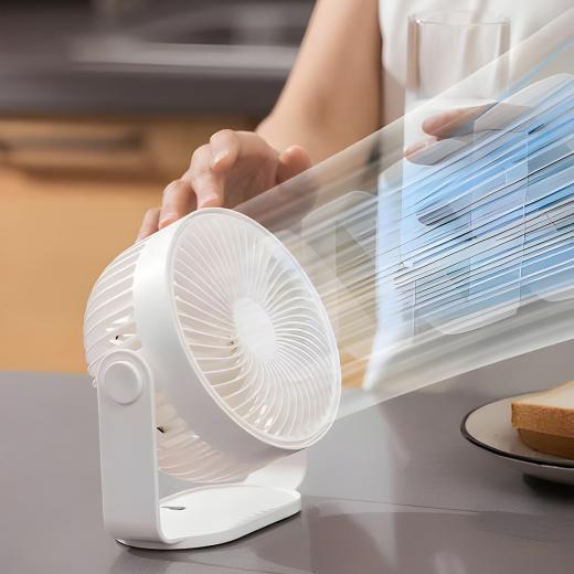 Ventilatore da Tavolo Ricaricabile Silenzioso con Luce Notturna
