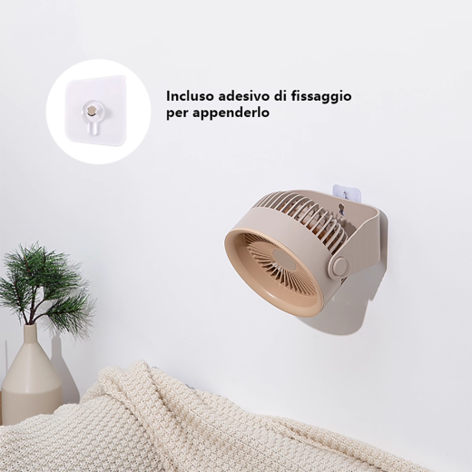 Ventilatore da Tavolo Ricaricabile Silenzioso 3 VelocitÃ  con Vento Naturale