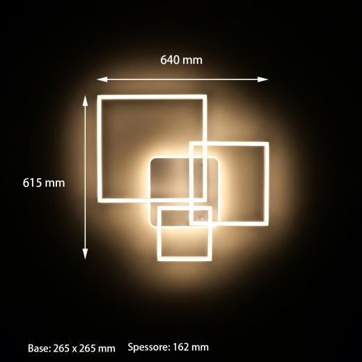 Lampadario Plafoniera Quadrata 70W LED Moderna Design Switch V640