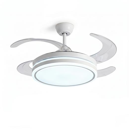 Ventilatore Da Soffitto Bianco Led Integrato 80w Luce Switch Con Telecomando