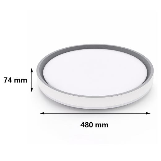 Plafoniera LED a Soffitto 80W Rotonda Bordo Grigio Switch 3000k-4200k-6400k