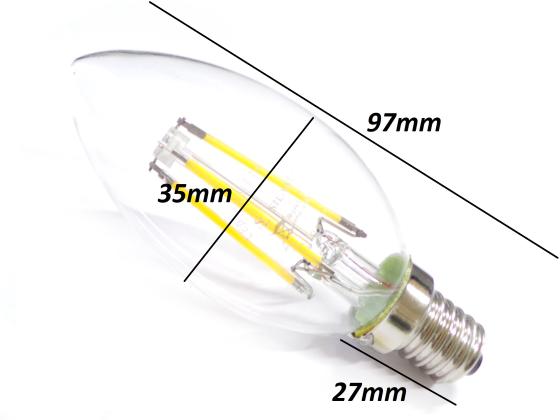 E14 6W Candle Olive with Filament C35-6W