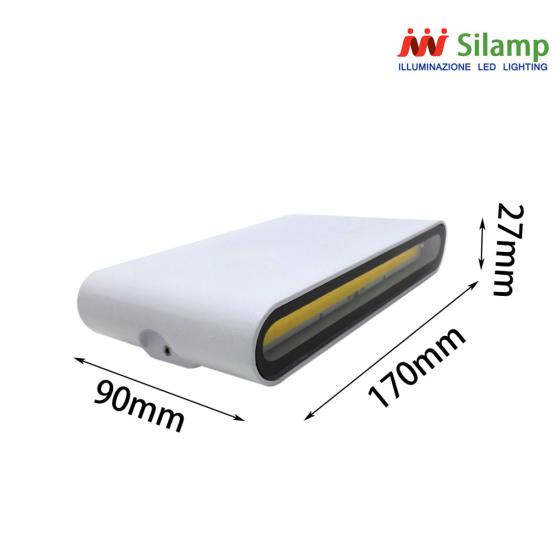 LAMPADA APPLIQUE LED COB DA PARETE 220V 12W NERO DOPPIO LUCE IP 65 DA ESTERNO
