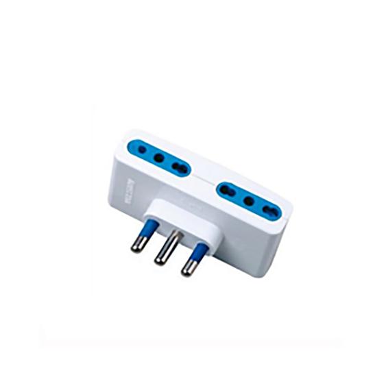 Adapter quad space-saving 4 plug sockets Italian 10/16A