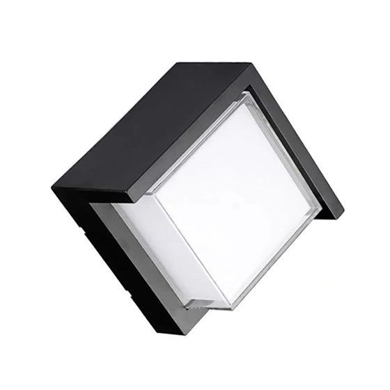 Lampada Applique LED 15w Nera Quadrata IP65 da Esterno Switch 3000k-4200k-6400k