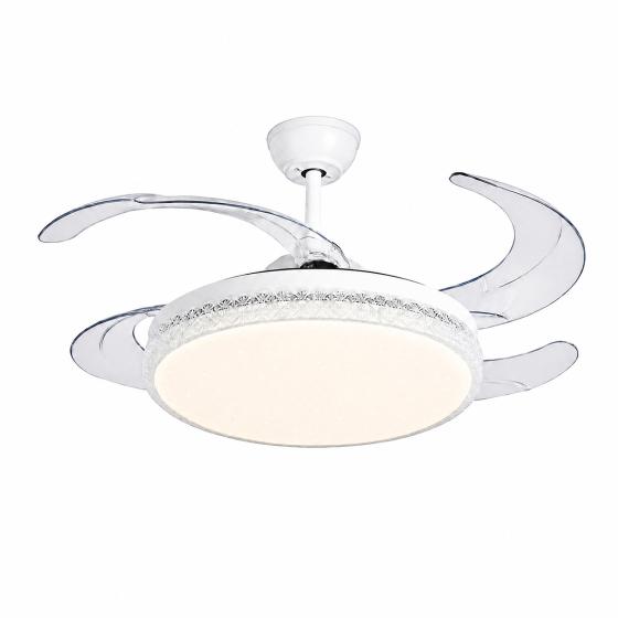 VENTILATORE DA SOFFITTO LED INTEGRATO EFFETTO STELLATO 80W CON TELECOMANDO