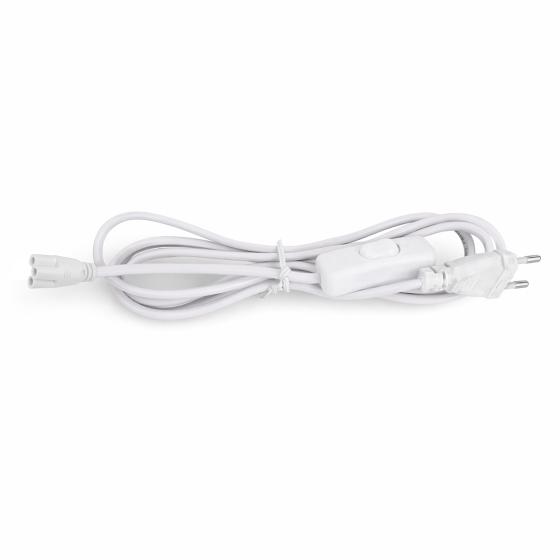 Cavo Alimentazione con interruttore jack da 3pin per Reglette T5 bianco 220v